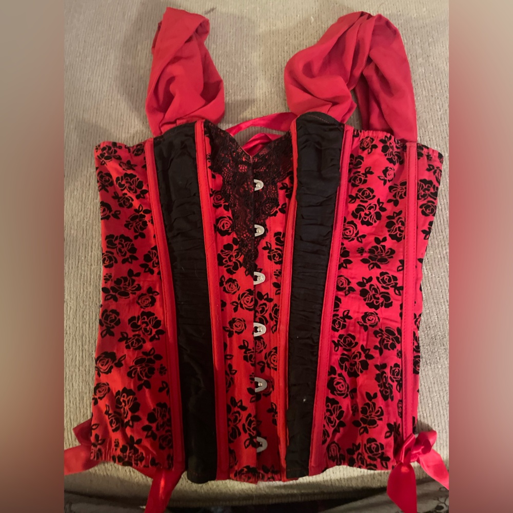 Hot topic red lace up corset